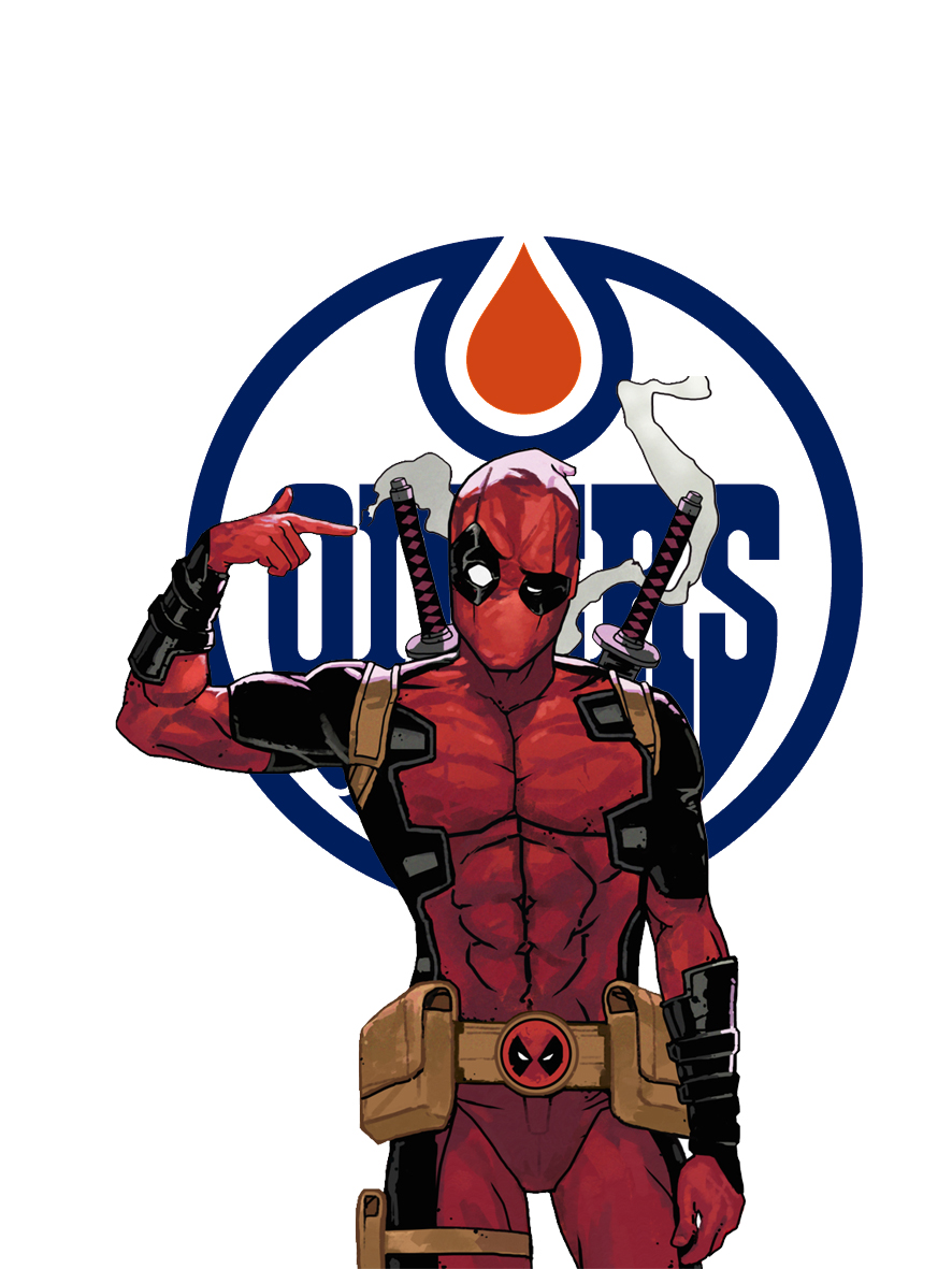 Edmonton Oilers Deadpool Logo vinyl decal